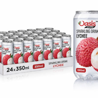 Oasis Lychee Sparkling Drink 350ml x 24 cans