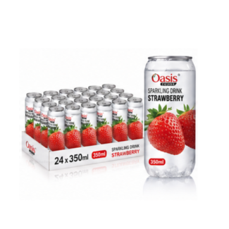 Oasis Strawberry Sparkling Drink 350ml x 24 cans
