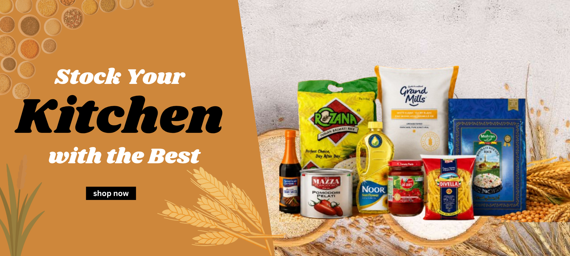 BUY RICE,OIL,FLOUR,PULSES AT Kitchen