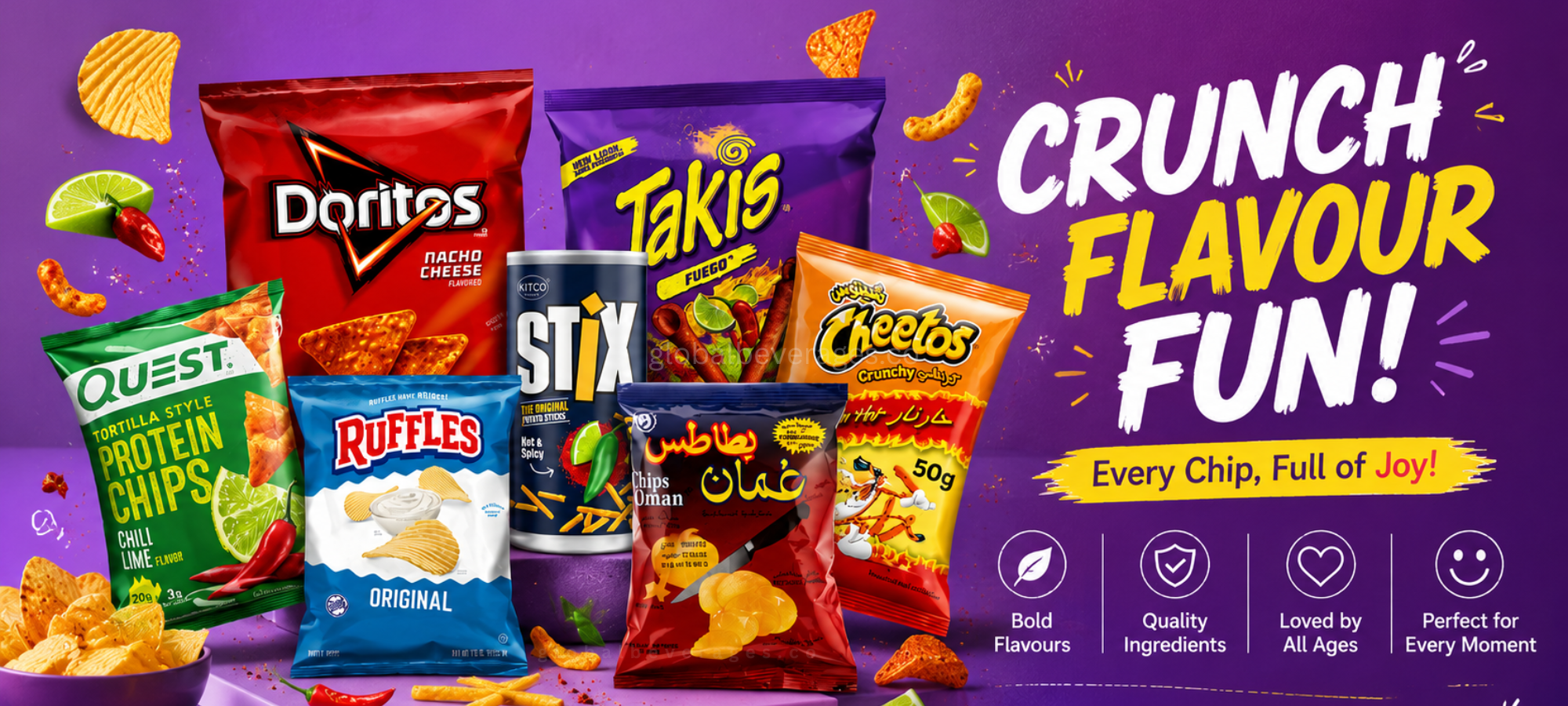 BUY CHIPS,SNACKS,DIP AT GLOBAL BEVERAGES AT BEST PRICE