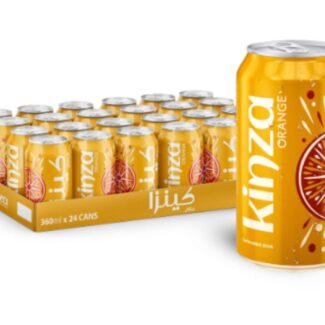 Kinza Orange 300ml x 24&nbsp; Kinza Orange Drinkل Enjoy the delicious, Vitamin C-rich flavor of Kinza Orange Drink. With 300ml of pure orange juice goodness, it's the perfect way to start your day. Bursting with natural sweetness, you won't find any added sugar in this drink. It's an energizing pick-me-up for any time of day