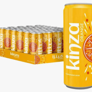 Kinza Orange Drinkل Enjoy the delicious, Vitamin C-rich flavor of Kinza Orange Drink. With 300ml of pure orange juice goodness, it's the perfect way to start your day. Bursting with natural sweetness, you won't find any added sugar in this drink. It's an energizing pick-me-up for any time of day